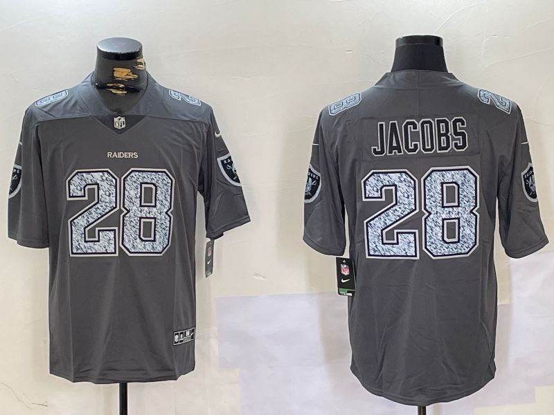 Men Oakland Raiders #28 Jacobs Grey 2024 Nike Vapor Limited NFL Jersey style 3->oakland raiders->NFL Jersey